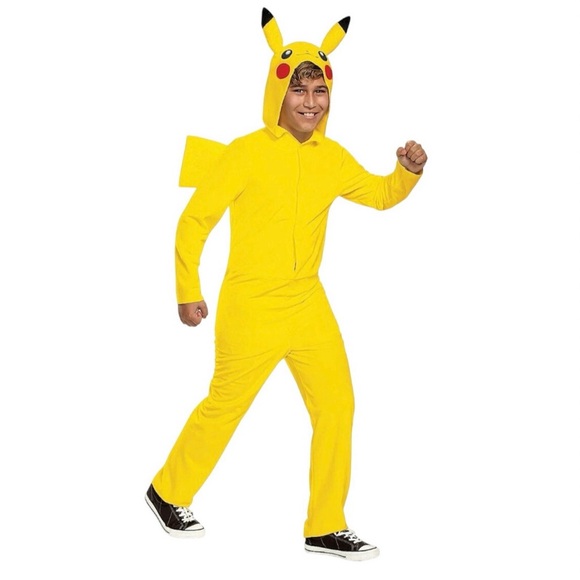 Pokémon Pikachu Kids' Classic Costume Jumpsuit and Hood Size 10-12 NIB - Picture 1 of 7